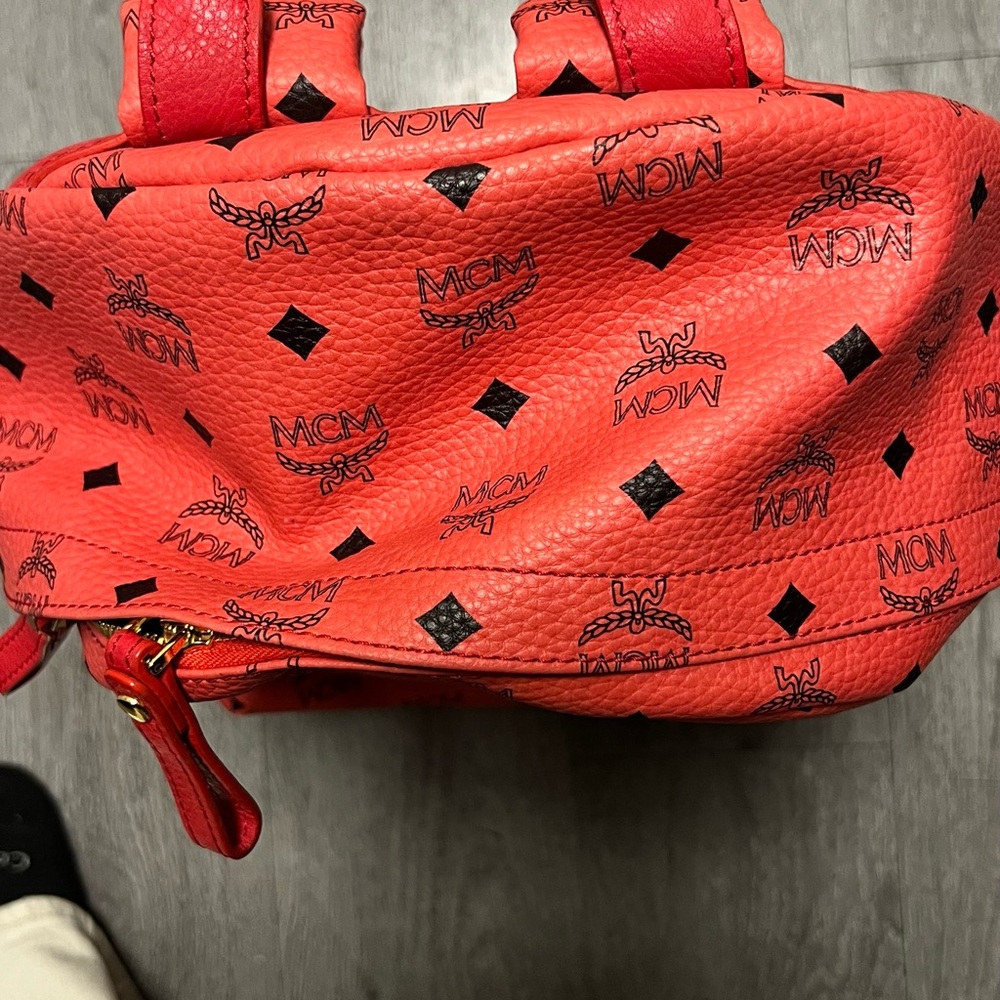 Mcm Red Monogram Interior Backpack - image 4